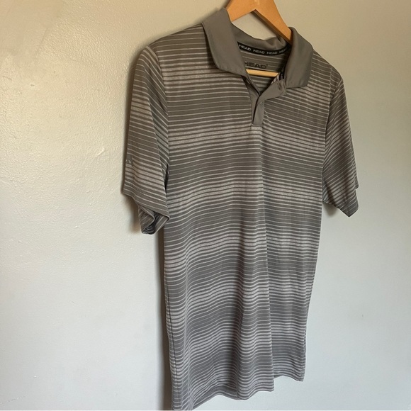 Head Gray Striped Performance Polo Shirt – Size Small - Picture 2 of 7